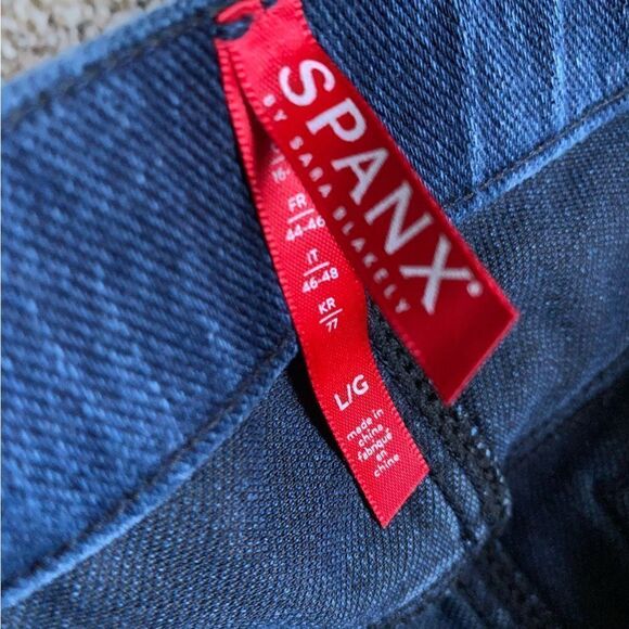 SPANX Pull on Jegging Jeans Stretch Elastic Waist Blue Women’s Size Large - Picture 5 of 7